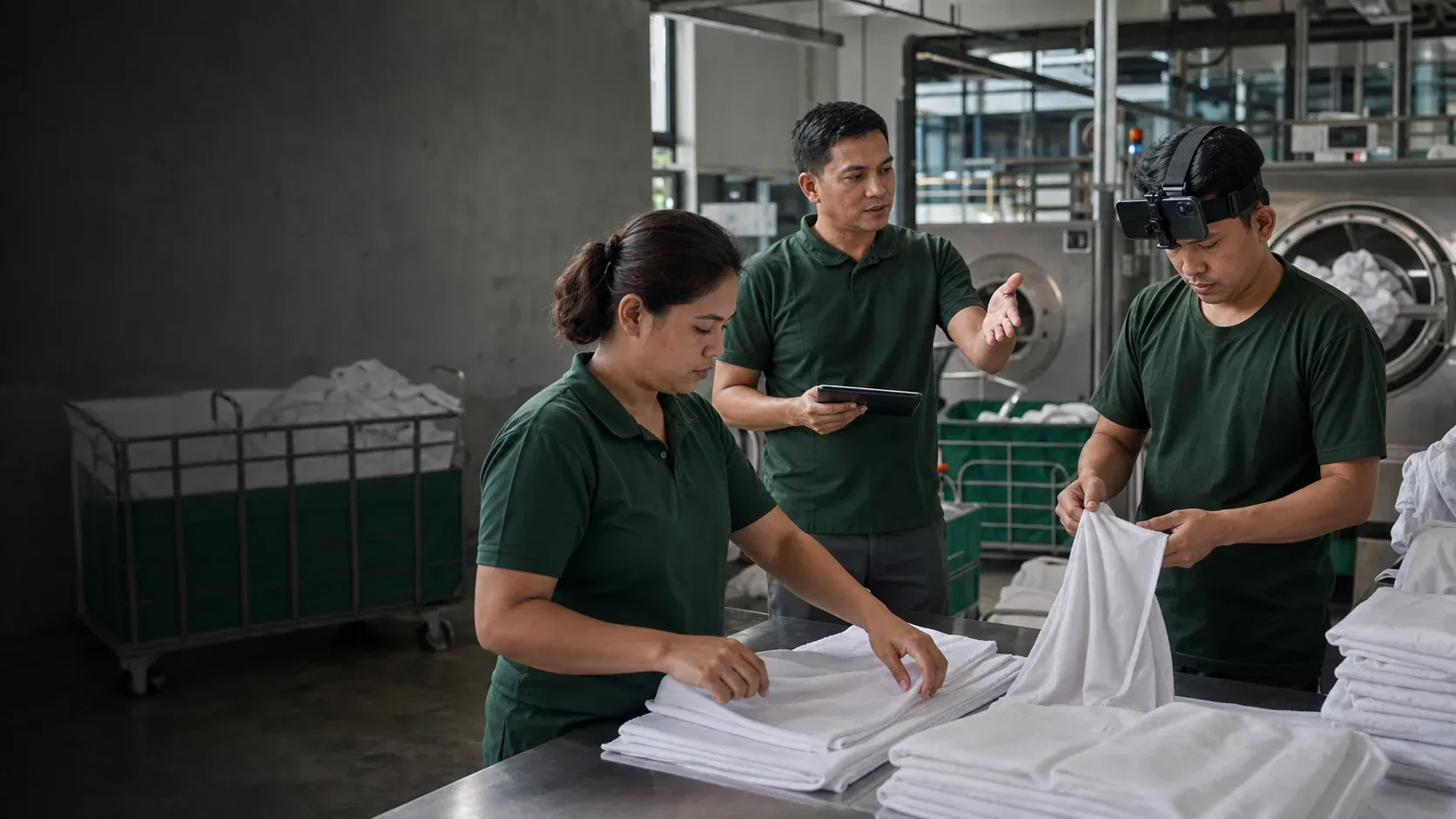 Filipino operations team preparing a supervised data collection workflow